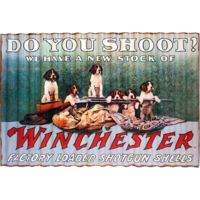 River's Edge Winchester Sign "do You Shoot?" Corrugatd Vrt<