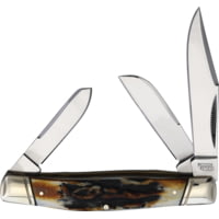 Rough Ryder Stockman Cinnamon Bone Stag Carbon Steel Folding Knife