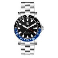 Smith &amp; Bradley Watches Atlantis A2 Ceramic Quartz Watch GMT