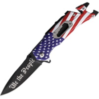 S-TEC American Flag Linerlock A/O Folding Knife