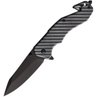 S-TEC Linerlock A/O CF Pattern 3.50 in Carbon Steel Assisted Opening Folding Knife