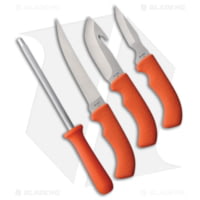 Schrade Ot Hunter Combo Orange Rubber Fixed Blade Knife Set