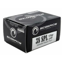 Scorpion .38 Special 125 Grain Jacketed Hollow Point Brass Cased Pistol Ammunition