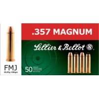 Sellier &amp; Bellot 357 Magnum 158 Grain Full Metal Jacket Brass Cased Pistol Ammunition