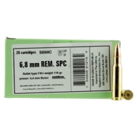 Sellier &amp; Bellot 6.8mm Remington 110 Grain Full Metal Jacket Rifle Ammunition