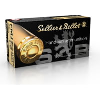 Sellier &amp; Bellot 9mm Luger 124 Grain Full Metal Jacket Brass Cased Pistol Ammunition
