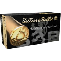Sellier &amp; Bellot 45 Colt 250 Grain Cowboy Action Lead Flat Nose Brass Cased Pistol Ammunition