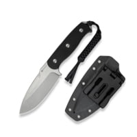 SENCUT Toxodon Fixed Blade Knife 4.57inch Satin 9cr18mov Drop Point Plain Edge Blade, Black G10 Handle &amp; Kydex Sheath