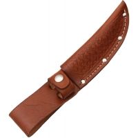 Sheath Fixed Knife Sheath, Brown Basketweave Leather