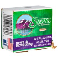 Sierra Bullets .22 Caliber 60 Grain 500 Box Tipped MatchKing Rifle Bullets