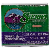 Sierra Bullets .22 Caliber 77 Grain Tipped MatchKing 500 Rifle Bullets