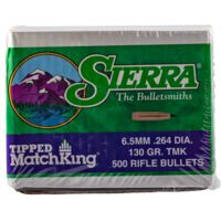 Sierra Bullets .264 Caliber 130 Grain Tipped MatchKing Rifle Bullets