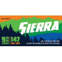 Sierra Bullets Sports Master 9mm 147 grain Jacketed Hollow Point (JHP) Sport Master Brass Cased Rifle Ammunition