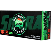 Sierra Bullets Outdoor Master Varminter .223 Remington 55 Grain Hollow Point Boat Tail Brass Cased Rifle Ammunition