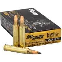 SIG SAUER 223 Rem 40 Grain Nosler Varmageddon Brass Cased Rifle Ammunition