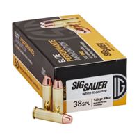 SIG SAUER Elite Performance .38 Special 124 grain Full Metal Jacket Brass Cased Centerfire Pistol Ammunition