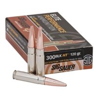 SIG SAUER Elite Hunting Solid Copper .300 AAC Blackout 120 grain Open Tip Match Brass Cased Centerfire Rifle Ammunition