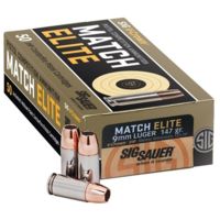 SIG SAUER V-Crown Ammo 9 mm Luger 115 grain Jacketed Hollow Point Brass Cased Centerfire Pistol Ammunition