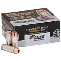 SIG SAUER Elite V-Crown 10mm Auto 180gr. JHP Pistol Ammo