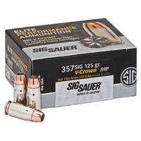 SIG SAUER Elite V-Crown .357 SIG 125 grain Jacketed Hollow Point Brass Cased Centerfire Pistol Ammunition