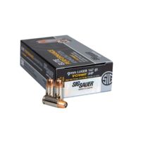 SIG SAUER Elite V-Crown 9 mm Luger 147 grain Jacketed Hollow Point (JHP) Brass Casing Centerfire Pistol Ammunition
