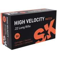 SK .22 LR High Velocity Match Round Nose Brass Cased Rimfire Ammunition