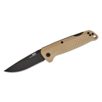 SOG Specialty Knives &amp; Tools Adventurer Lb Lockback Folding Knife 3inch Black Pvd Drop Point Blade, Fde Flat Dark Earth Grn Handles