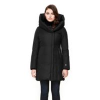 SOIA &amp; KYO Camelia slim-fit brushed down coat with leather trims - Women's