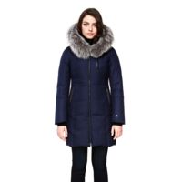 SOIA &amp; KYO Christy brushed down coat with removable silver fur - Women's