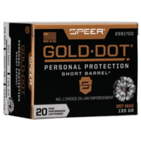 Speer Gold Dot .357 Magnum 135 Grain Gold Dot Hollow Point Short Barrel Centerfire Pistol Ammunition