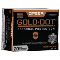 Speer Gold Dot 9 mm +P 124 Grain Hollow Point Centerfire Pistol Ammunition