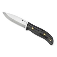 Spyderco Bushcraft G-10 Fine Edge Fixed Blade Knife w/ Leather Sheath - 8.75in OAL