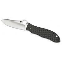 Spyderco Folder Knife w/ Carbon Fiber Handle, Fine Edge Knife - 8.1in OAL