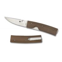 Spyderco Nilakka Brown G-10 PlainEdge 8in Folding Knife
