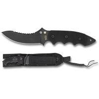 Spyderco Pygmy Warrior G-10 Black Blade PlainEdge &amp; SpyderEdge Knife