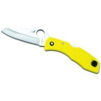 Spyderco Salt Yellow FRN Handle, Rustproof H-1 Fine Edge 7in Pocket Knife