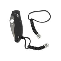 Spyderco Pewter Bead w Black Paracord Lanyard