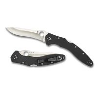 Spyderco Ulize Folding Knife w/ G-10 Handle - Black, PlainEdge, 9.5in OAL
