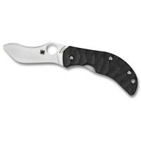Spyderco Jens Anso Zulu Fine Edge Black G-10 Handle Folding Knife - 6.9in OAL