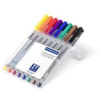 Staedtler Lumocolor Non-Permanent Superfine Pen Pack - 8 Colors w/ Stand-Up Box