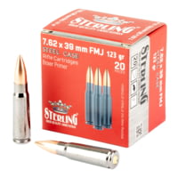 Sterling Steel Case Select, 7.62X39mm, 123 Grain, Full Metal Jacket, Steel Cased, 20 Round Box