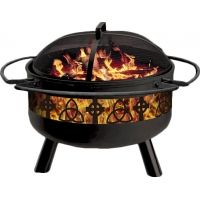 Stone River Gear Solid-Steel Fire Pit Grill Combo