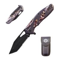 Stone River Gear Folding Knife withMossy Oak Break up Country Countoured Comport Grip Handles Sheath