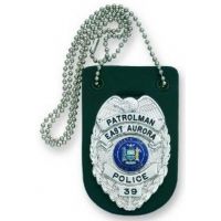 Strong Leather Badge Holder For Neck W/chain