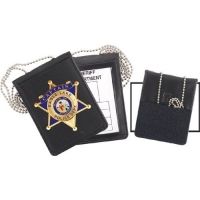 Strong Leather Company - Recessed Velcro Badge And Id Holder With Chain