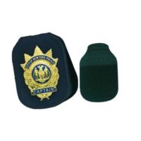 Strong Leather Velcro Clip On Badge Holder