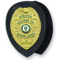 Strong Leather Recessed Shield Clip-on W/ Chain - Cutout For Blackinton B1549