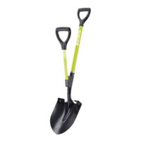 Sun Joe Shovelution Strain Reducing Utility Digging Shovel w/Spring Assist Handle - 44in, Round Point, D-Handle