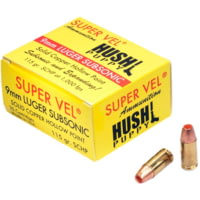 Super Vel Ammunition 1000 9mm Luger 115 grain Solid Copper Hollow Point Brass Cased Pistol Ammunition