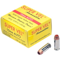 Super Vel Ammunition 10mm 160 grain Solid Copper Hollow Point Brass Cased Pistol Ammunition